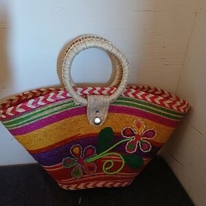 Colorful Woven Tote Bag ( Bag D )